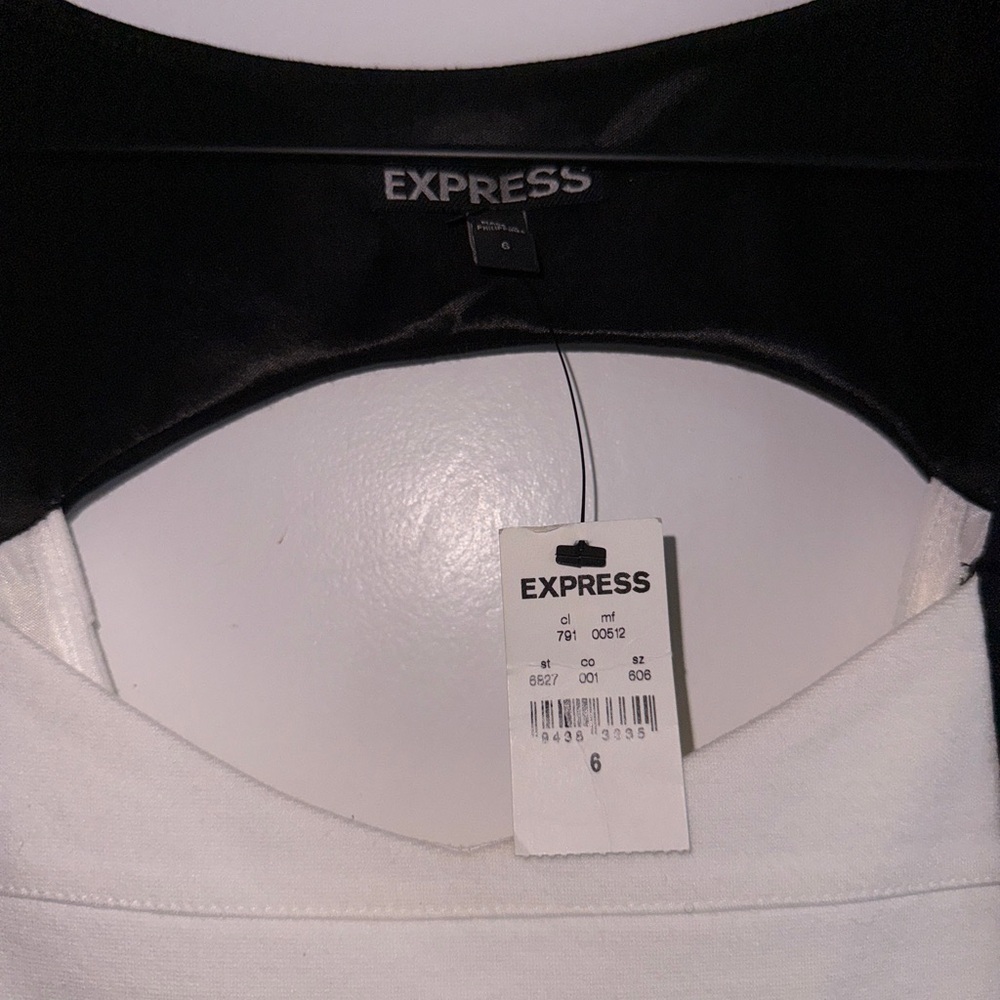 Express Vintage Black and White Sleeveless Sheath Mini Dress - Picture 2 of 3